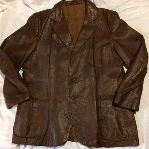 Vintage Vincent Men’s Leather Suit Jacket Sz 48